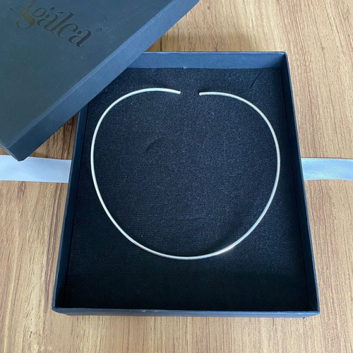 Imagen 8 de 10 de Collar Gargantilla De Plata .925 Ovalada Tubo Mujer Agálea