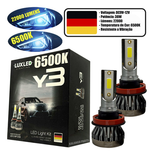 Kit Lâmpadas Super Led Fiat Siena Farol Alto Baixo E Milha