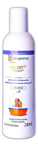Shampoo Para Cão/gato Alergoshop Alerpet Cuidados Com Os Pelos/pele Hipoalergênico Em Frasco De 240ml