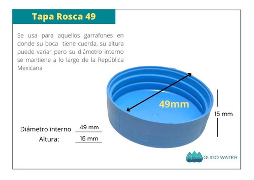 Imagen 2 de 6 de 1 M Tapa Rosca 49 Mm Garrafon D Agua Tipo Bona Epura Colores