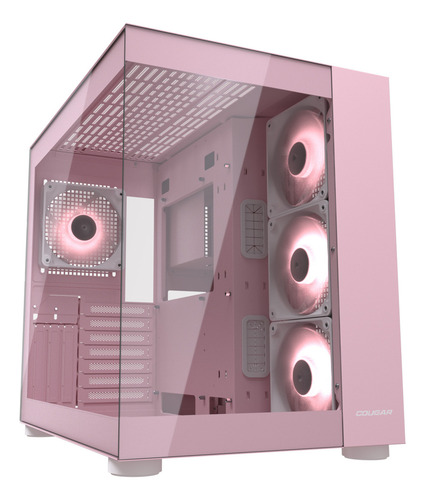 Gabinete Gamer Cougar Fv150 Rgb Pink 4 Ventiladores Argb Color Negro