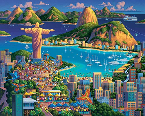 Rompecabezas De Dowdle Folk Art Rio De Janeiro (500 Piezas)