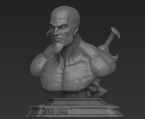 Kratos God Of War Busto Archivo Stl Impresion 3d 