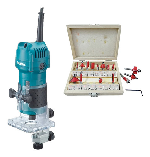 Router Makita 3709 530w 110v + 15 Brocas