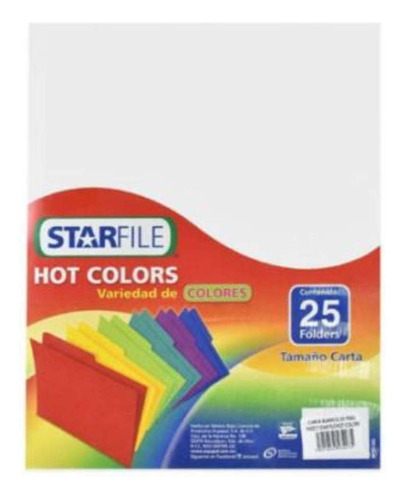 Folder Starfile Hot Colors Ph0217 Carta Color Blanco C/25pzs