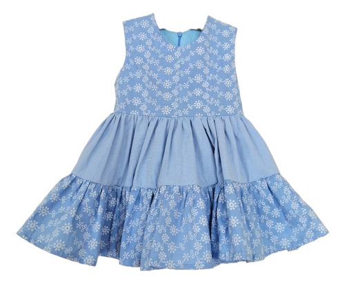 Vestido Para Niñas Azul Cielo Ref Luisa