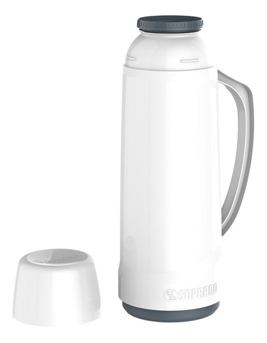 Imagen 2 de 2 de Termo Soprano Cristal de vidrio 1L blanco