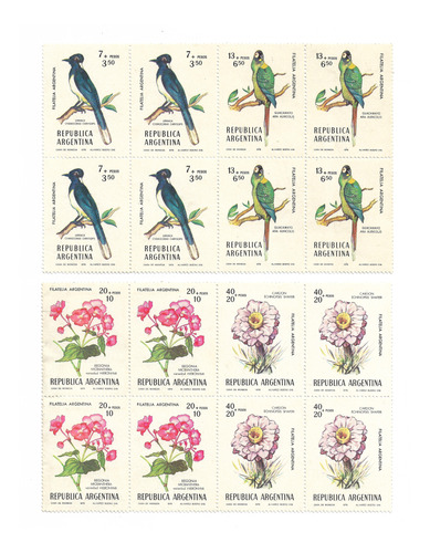 Pájaros Y Flores - 4 Series Completas 1053/6 Filatelia 1975 