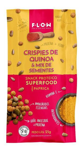 Kit 3 Crispies Quinoa/sementes Com Páprica Flow 25g
