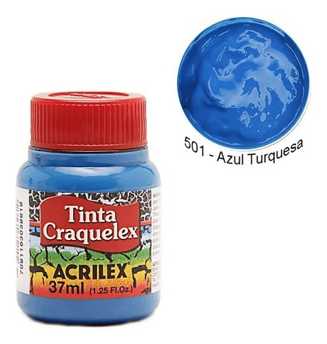 Tinta Para Craquelado Craquelex Acrilex 37ml Cor Azul-turquesa