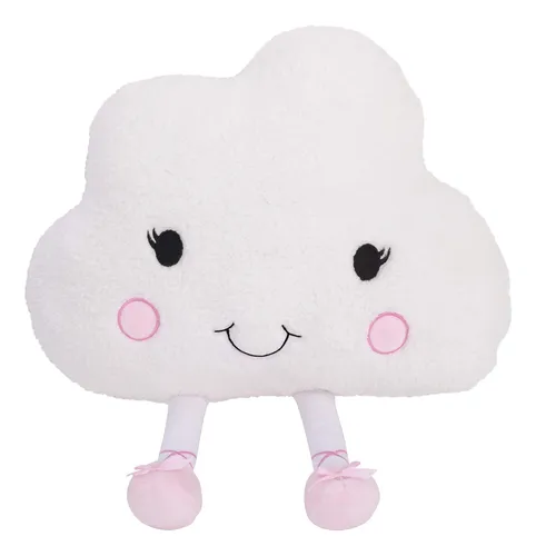 Little Love De Nojo Nube Blanca Con Cara Bordada Rosa Y Zapa