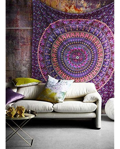 Artesania Popular Tapiz Hippie Mandala Bohemio Psicodelico