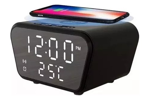 Reloj Despertador Pantalla Led Alarma + Cargador Inalámbrico