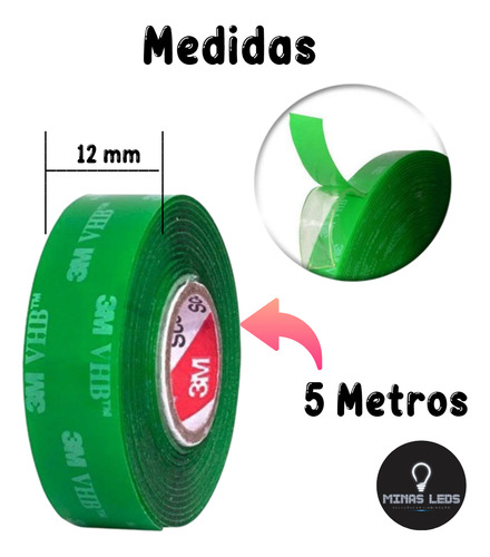 Kit 10 Fita Dupla Face 3m Forte 2kg 5 Metros 12mm Atacado