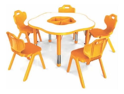 Mesa Infantil En Forma De Flor Ajustable En Altura