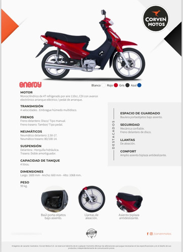Corven Energy 110 Full - Patentada $788.000 O 12de$126.000