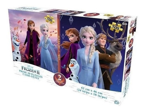 2 Rompecabezas 3d De 500 Pzas C/u Frozen Disney