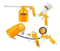 Comprar Ingco Akt0053-1Set Pistolas Neumaticas 5 Piezas Color Naranja Claro