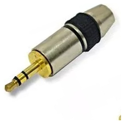 Plug 3.5mm Stereo  Metal, Cable 7mm Paq. 2 Pcs