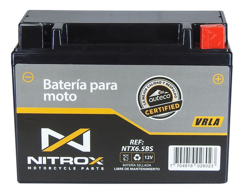 Imagen 1 de 2 de Batería Nitrox Moto Victory Mrx 150