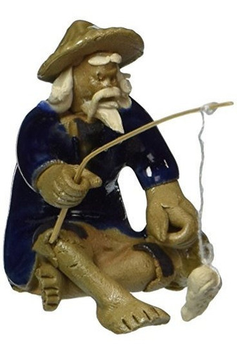 Figurita De Cerámica De Bonsai Boy - Pescador Mudman 1 25x1 