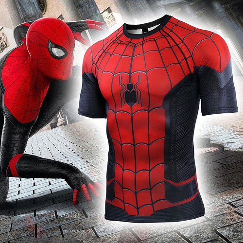 2019 Araña - Hombre Lejos Desde Casa Corto Manga T -camisa 