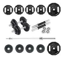 Comprar Set Kit Pesas Barra Mancuernas+barra Larga+ 50 Libras 