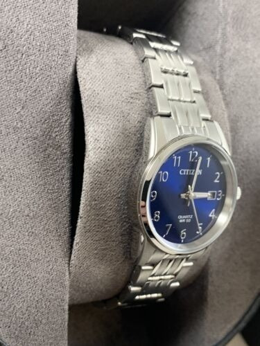 Reloj Citizen De Dama Eu6000-57l Plateado Dial Azul Original
