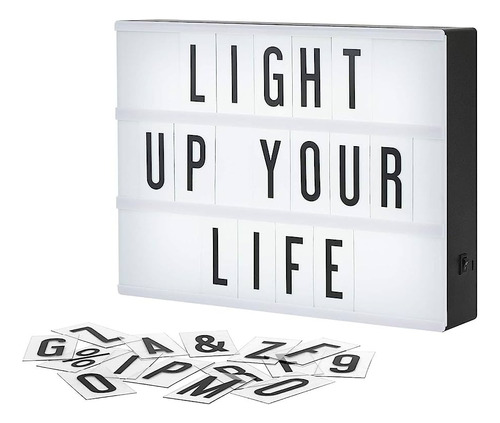 Caja De Luz Led Pizarra Con 100 Letras