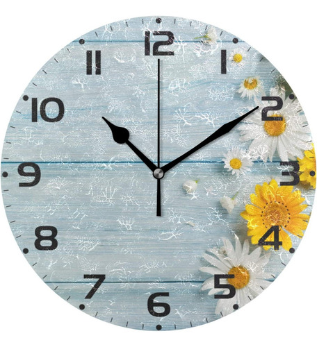 Reloj De Pared Silencioso Con Diseño Floral Con Forma De Gir