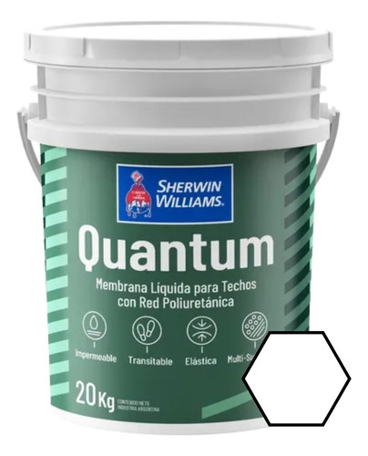 Membrana 20 Kg Poliuretanica Liquida Techo Quantum Sherwin Color Blanco