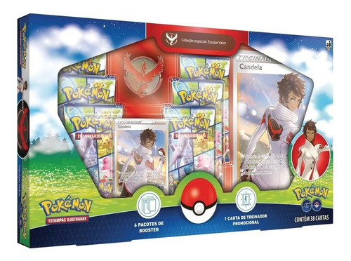 Box Pokemon Go 38 Cartas Pokemon Equipe Valor Copag