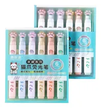 Comprar 18 Marcadores Marcatextos Garrita Gatito Kawaii Papelería