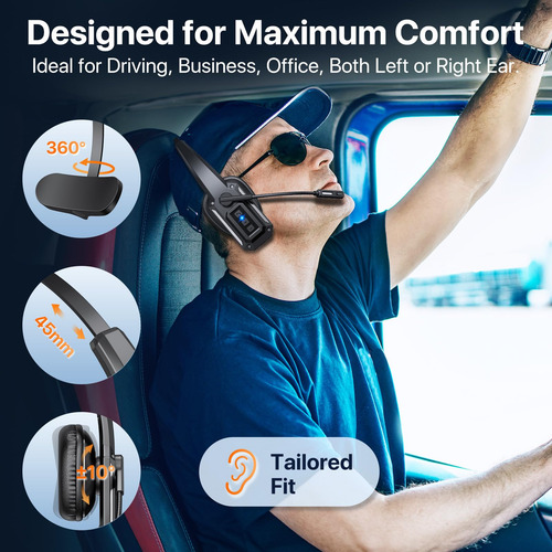 Fone De Ouvido Bluetooth Cptea Trucker Com Cancelamento De R