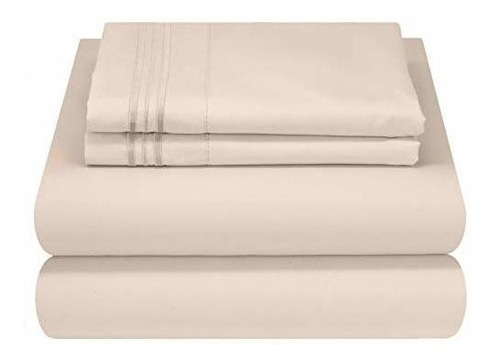 Juego De Sábanas Mezzati Ultra Soft Beige, Twin Size