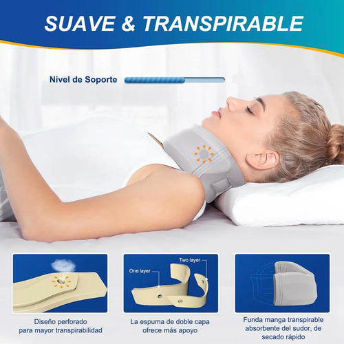 Almohada De Soporte Para La Columna Cervical Gris Gris