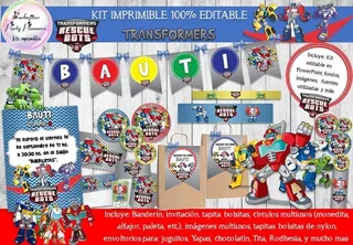 Kit Imprimible Transformers Rescue Bots Bumblebee N41