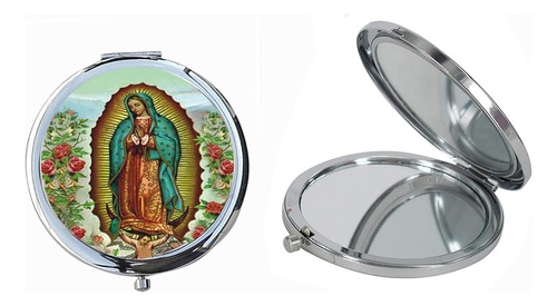 Virgen De Guadalupe Espejito Doble De Aumento Para Cartera 