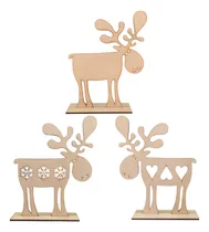 Comprar Pack Adornos Navideños 3 Renos Con Base De Fibrofacil