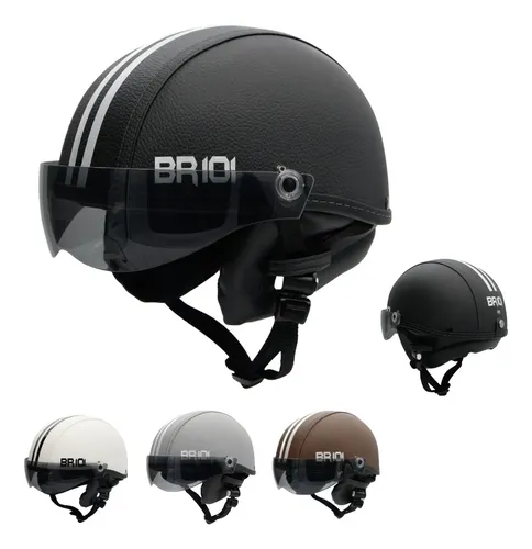 Capacete Coquinho Scooter Bike Moto Elétrica Viseira Fume — foto 1