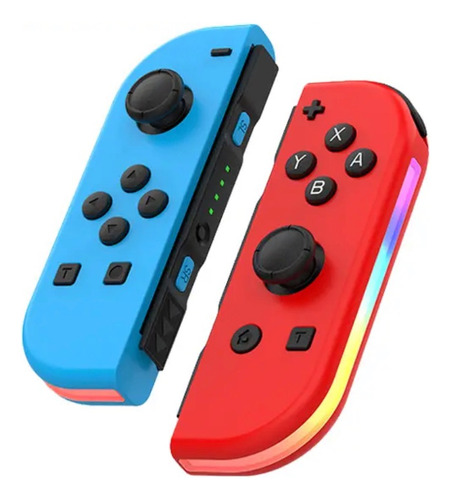 Set Joycons Con Luz Led Rgb Inalámbrico Para Switch Control