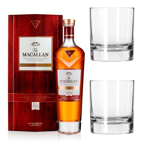 Whisky The Macallan Rare Cask + 2 Vasos Cristal De Regalo!