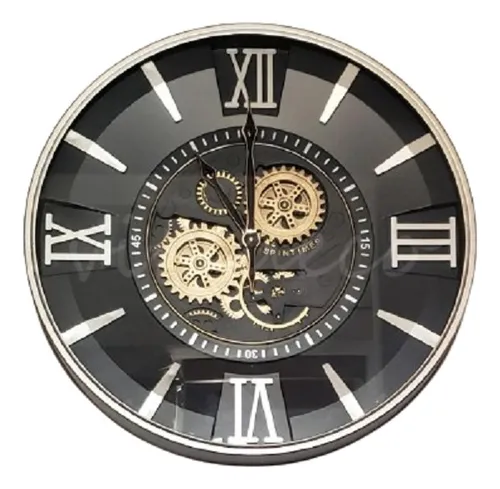 Reloj de pared con engranajes a la vista hotsell