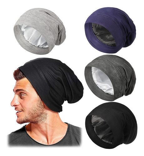 Gorro De Pelo De 4 Piezas Para Hombre, Gorro De Satén ...