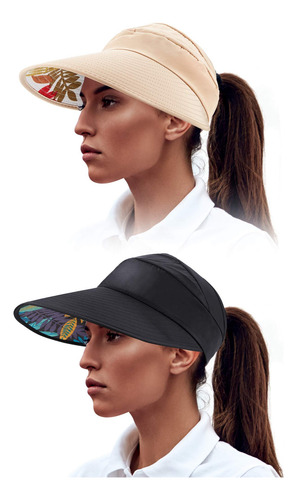 2 Sombreros De Visera De Sol Gorro De Protección Uv De Playa