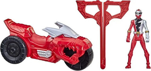 Figura roja de Power Ranger y T-rex Battle Rider de Hasbro