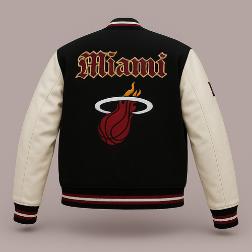 Campera Universitaria Para Hombre Tipo Miami Heat Nba