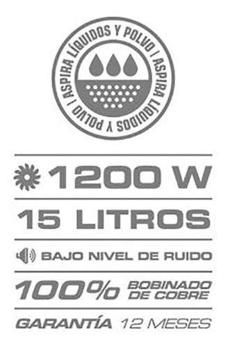 Imagen 3 de 7 de Daihatsu | Aspiradora Industrial | 15 Litros | 1200w | 220v