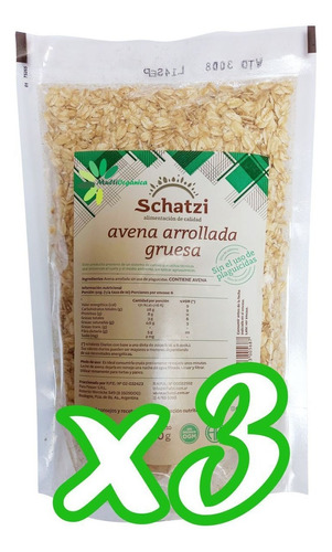 Avena Arrollada Orgánica 300g Schatzi Libre Ogm