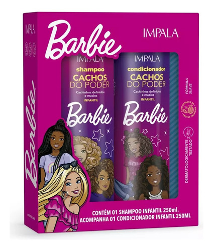  Kit Barbie Shampoo E Condicionador 250ml Cachos Do Poder